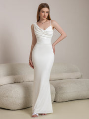 Ribbon Trim Ruched Mermaid Hem Prom Dress