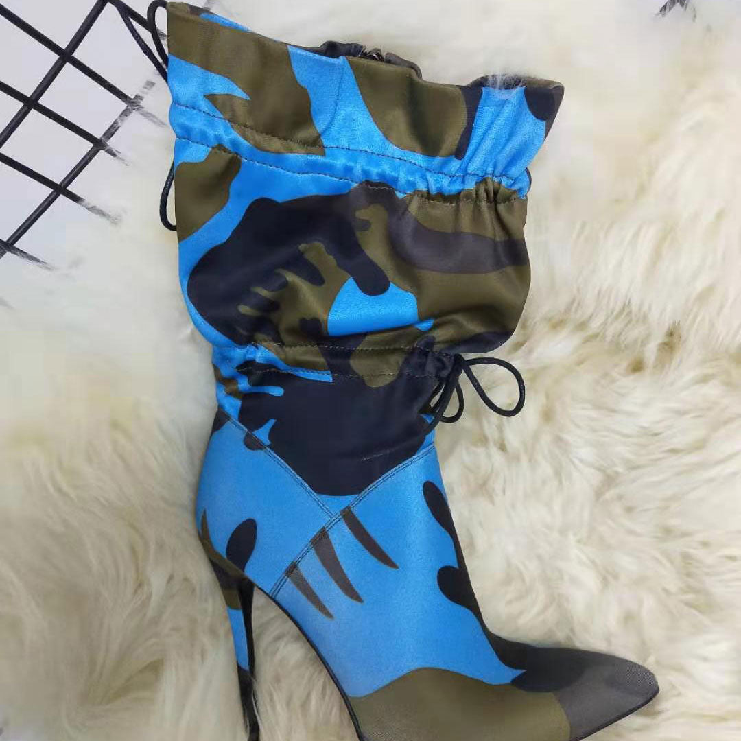 High Heel Pointed Toe Boots With Zipper Shoes