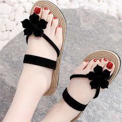 Telly Thong Flip Flops Flower Decor Slippers