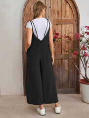 Tie Back Pocket Wide Legs Jumpsuit