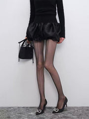 Vertical Seam Fishnet Pantyhose