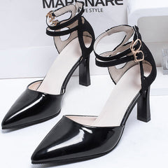 Stiletto Heel Pumps Sandals With Double Buckles