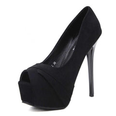 Suede Stiletto Heels Pumps Prom Shoes