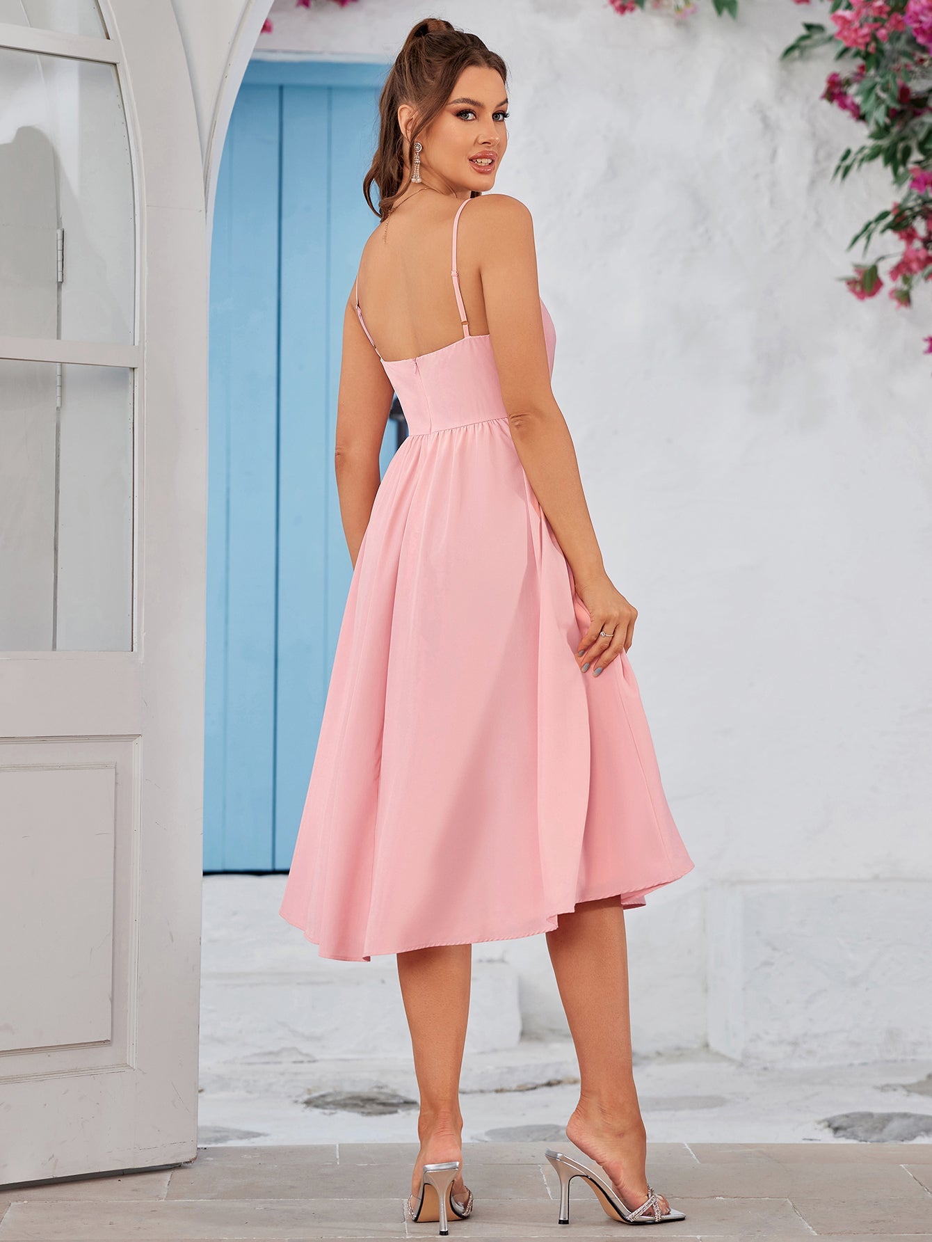 Backless Flowy Midi Dress