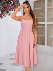 Backless Flowy Midi Dress