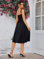 Classic Lace-Trimmed Mid-Length Dress