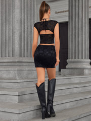 Sultry Lace-Up Two-Piece Set