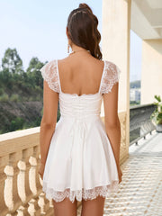 Lace Square Mini Dress