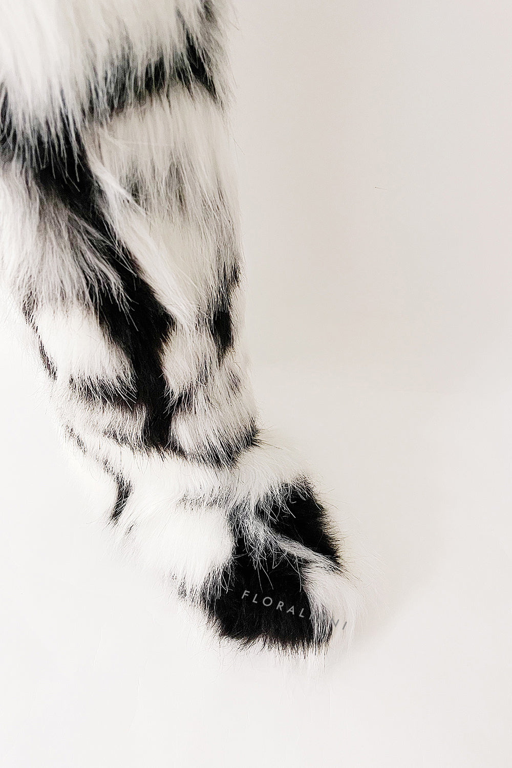 Black & White Fluffy Faux Fur Over The Knee Boot
