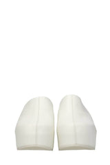 Faux Leather Sling Back Slip On Curved Platform Clogs - White