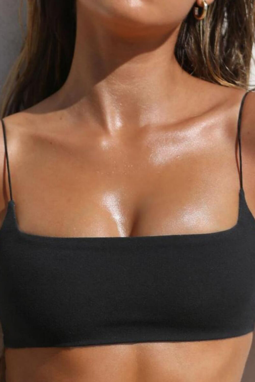 Seamless Cami Sports Bra- Black