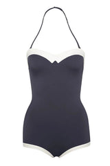 Color Block Bandeau One Piece Swimsuit