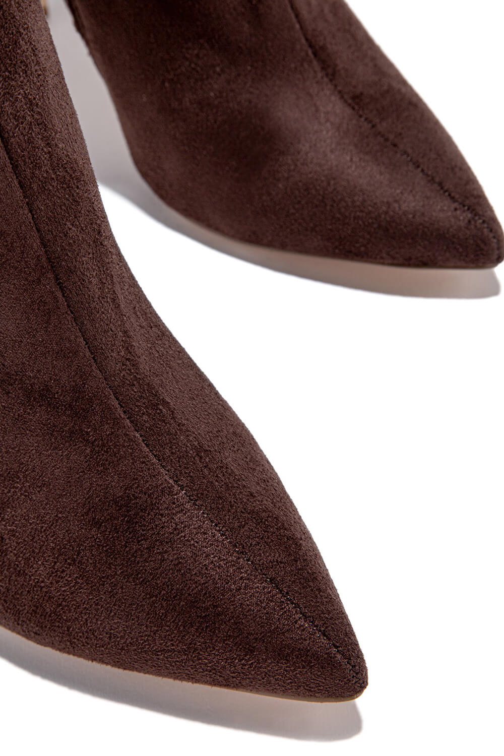 Faux Suede Ruched Detailed Mid-Calf Slouch Stiletto Heel Boots