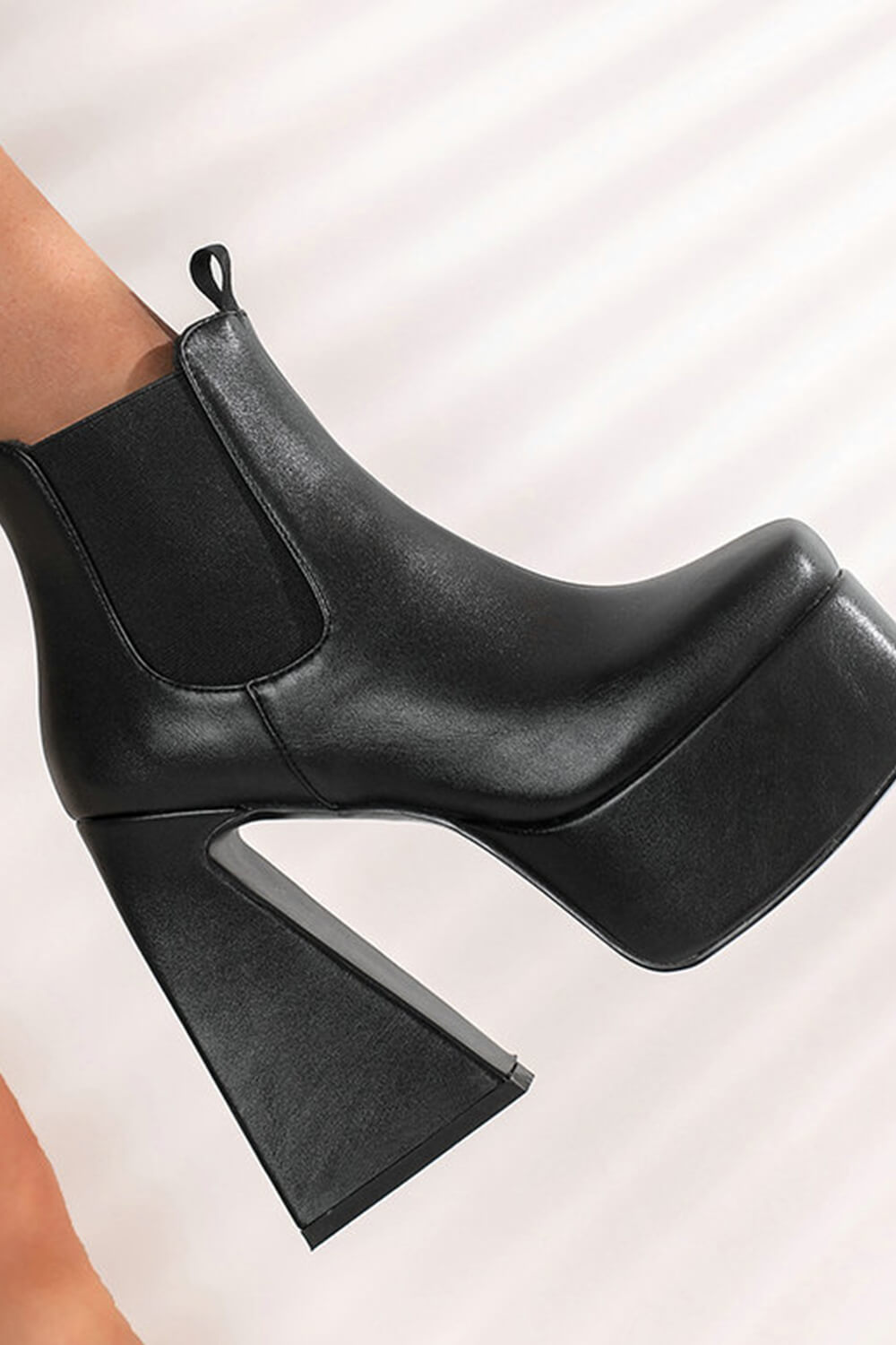 Platform Square Toe Statement Block Heel Ankle Boots