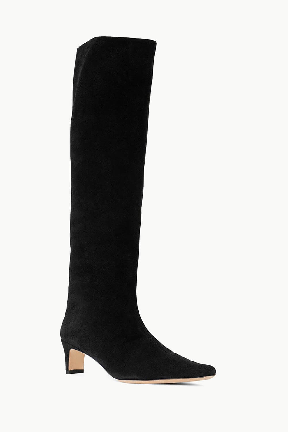 Faux Suede Pointed Toe Knee-High Boots