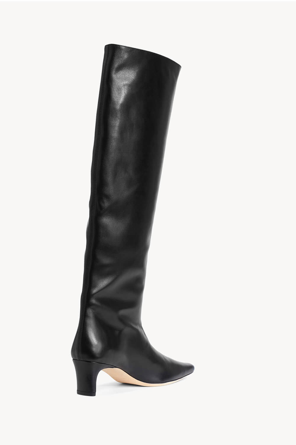 Faux Leather Pointed Toe Knee-High Boots