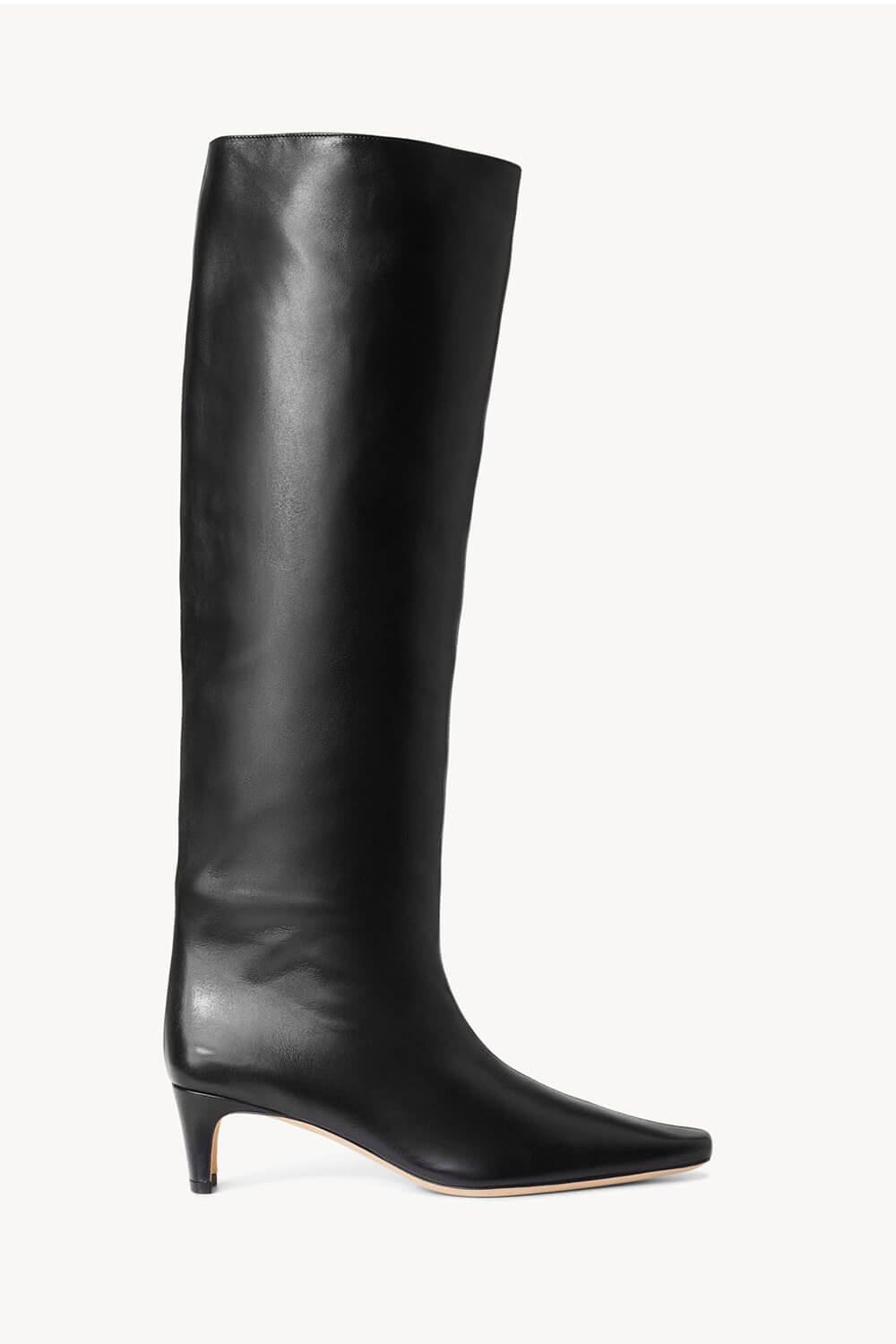 Faux Leather Pointed Toe Knee-High Boots