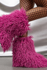 Faux Fur Mid Calf Bootie