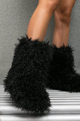 Faux Fur Mid Calf Bootie
