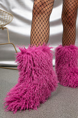 Faux Fur Mid Calf Bootie