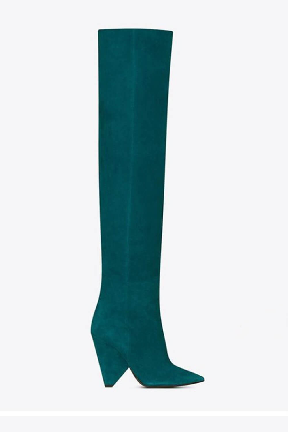 Faux Suede Slouch Pointed Toe Knee High Boots