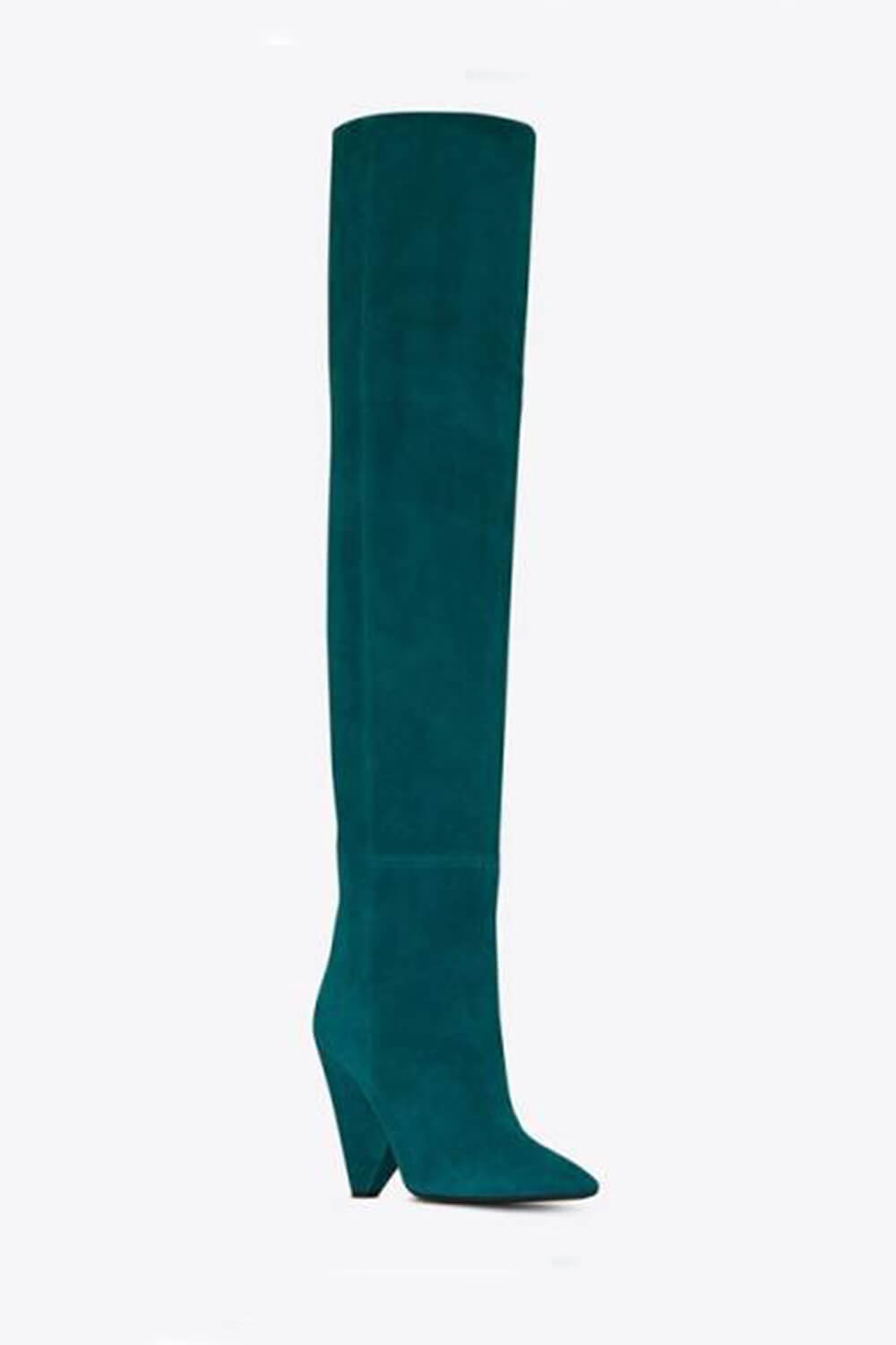 Faux Suede Slouch Pointed Toe Knee High Boots