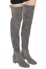 Faux Suede Over-The-Knee Thigh High Flat Boots