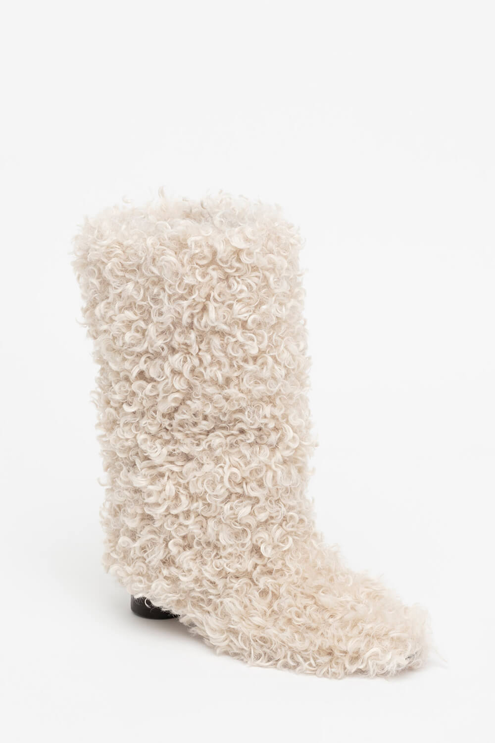 Faux Fur Mid-Calf Block Heel Boots