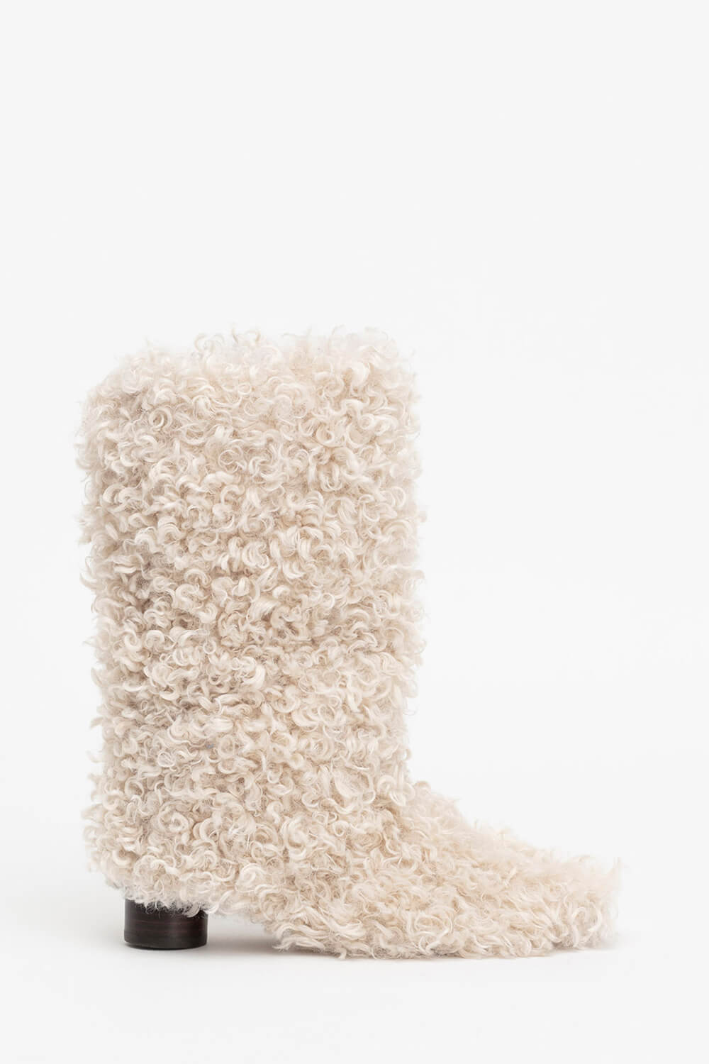 Faux Fur Mid-Calf Block Heel Boots