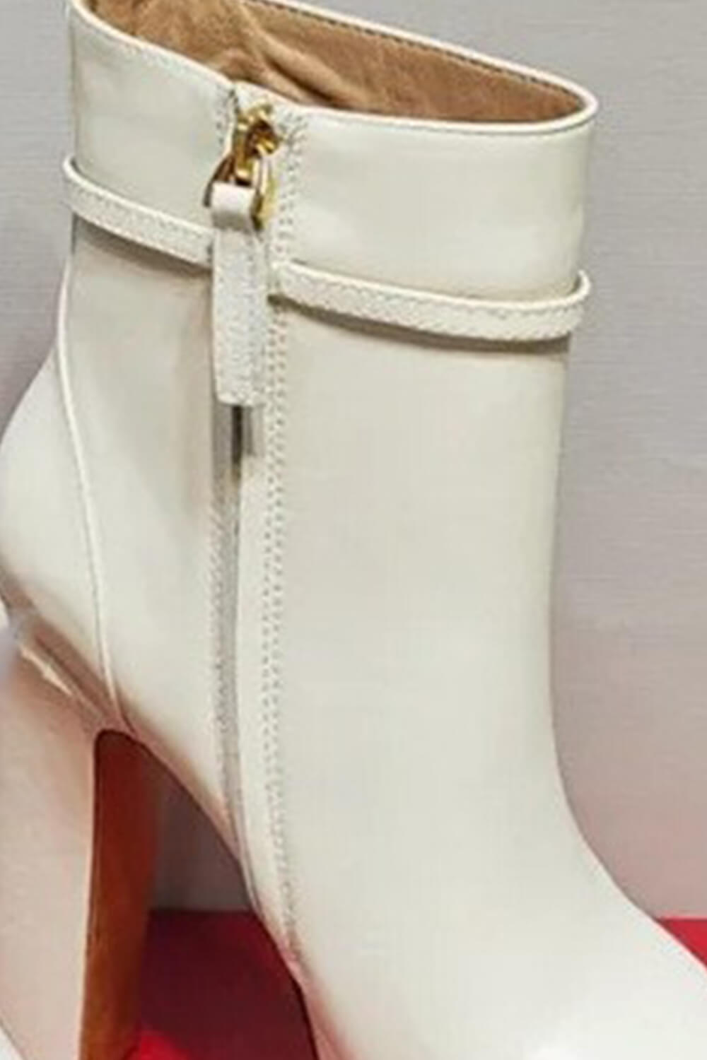 Buckle Detail Faux Leather Platform Block Heeled Ankle Booties