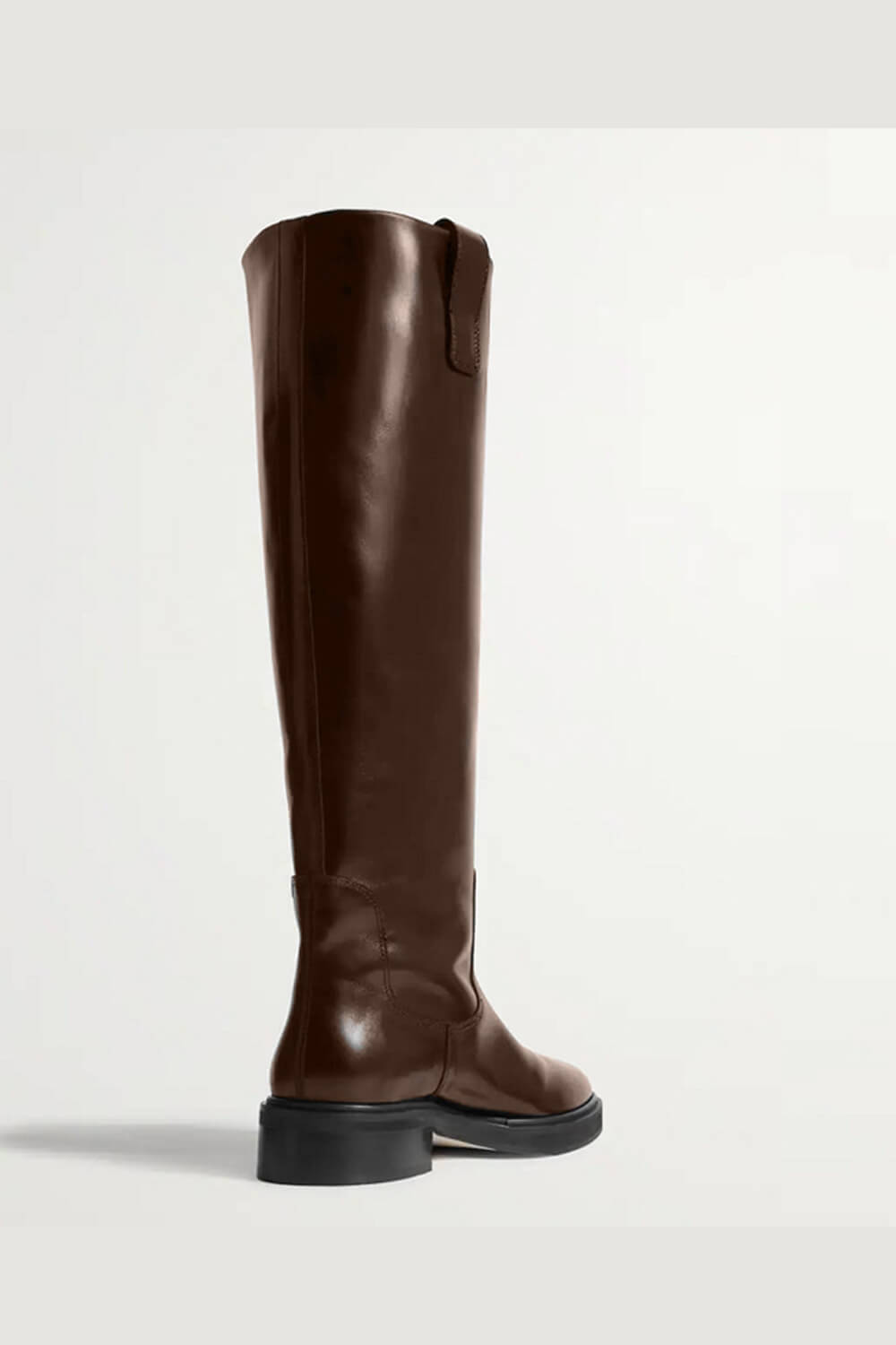 Calf Leather Knee High Flat Boots