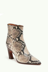 Snakeskin Faux Leather Ankle Boots