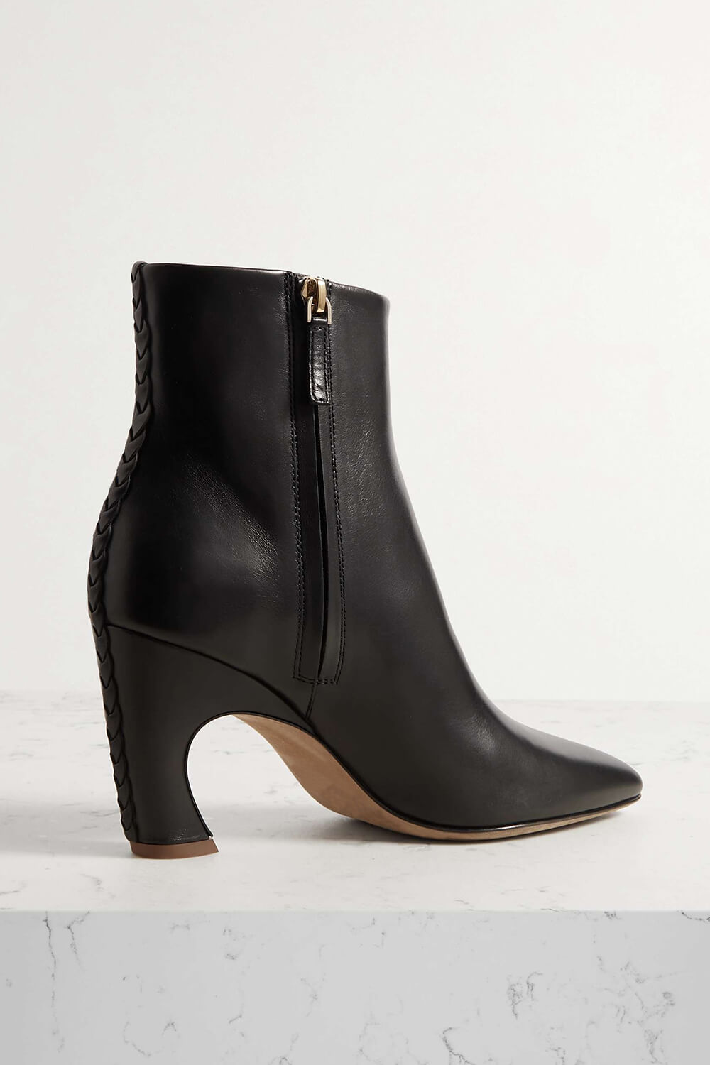 Faux Leather Pointed Toe Ankle Boots