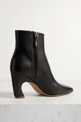 Faux Leather Pointed Toe Ankle Boots