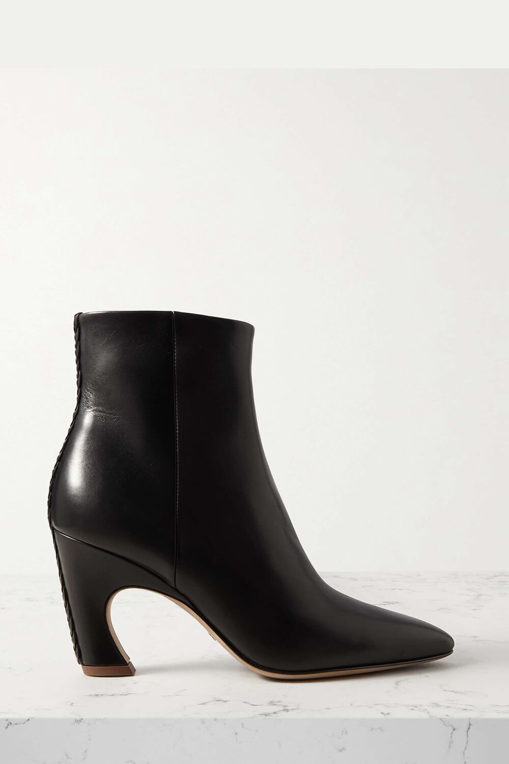 Faux Leather Pointed Toe Ankle Boots