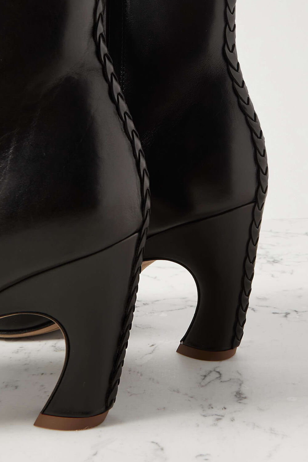 Faux Leather Pointed Toe Ankle Boots