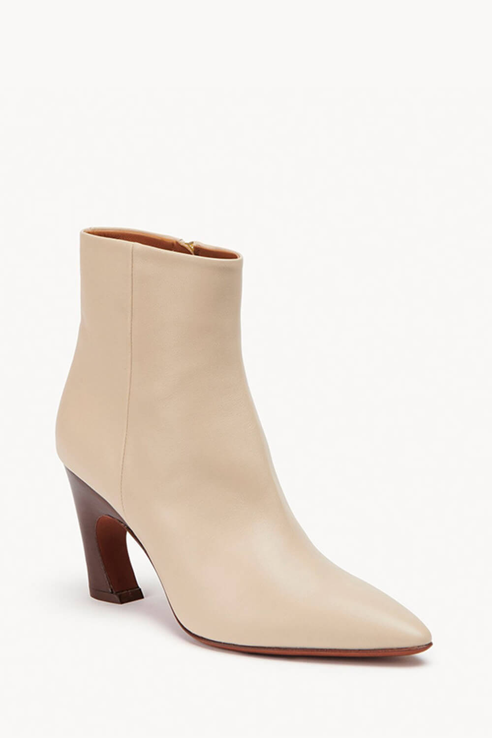 Faux Leather Pointed Toe Ankle Boots