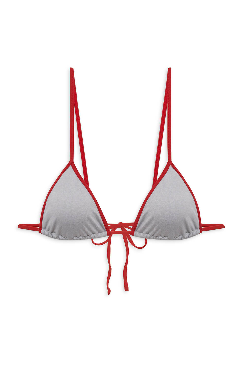 Contrast Trim Triangle Bralette High Cut Bikini Set