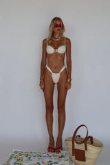 Seashell Bralette Bandeau Tie Side Bikini Set