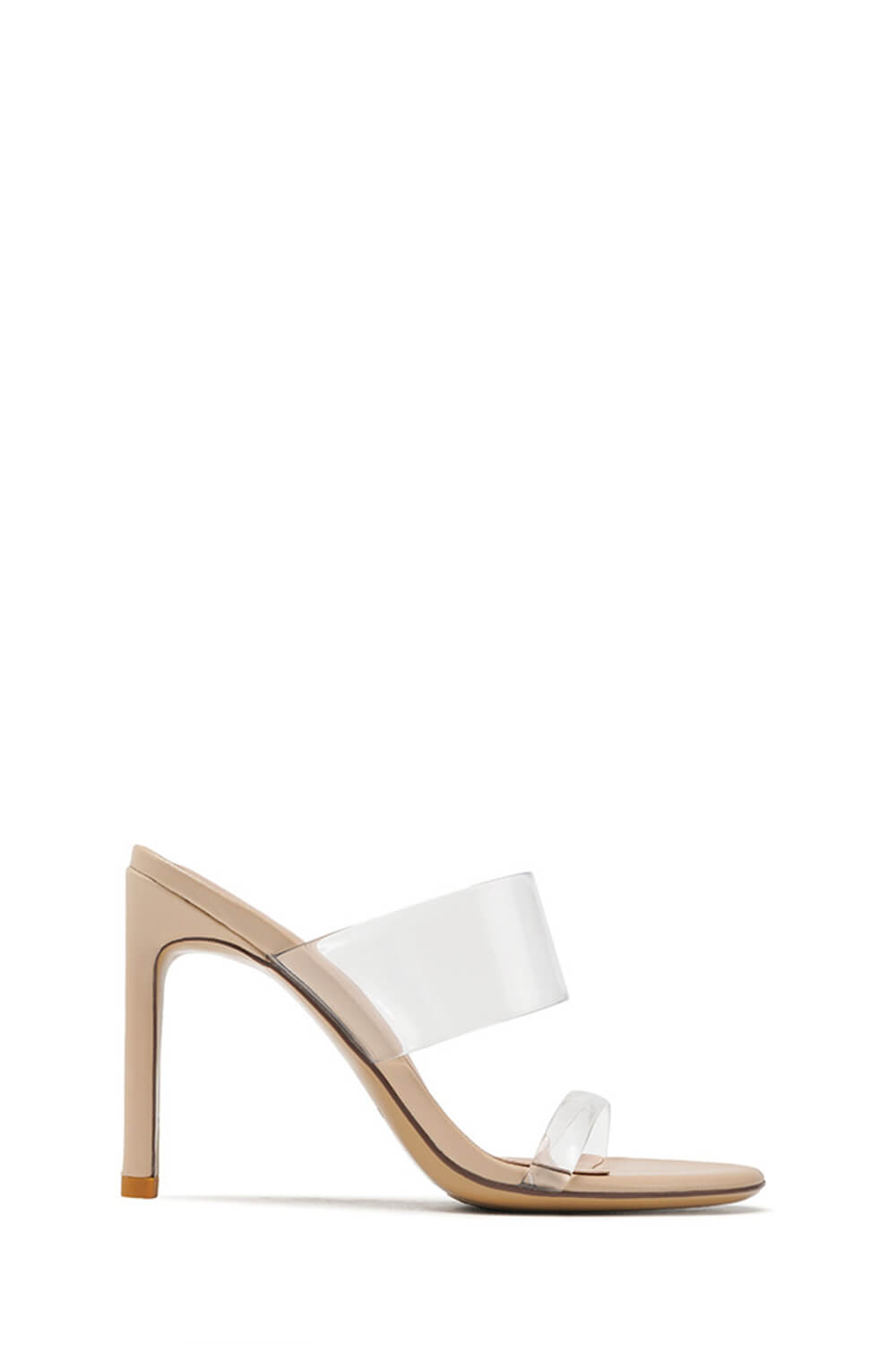 Clear Perspex Double Strap Open Toe Stiletto Heel Sandals