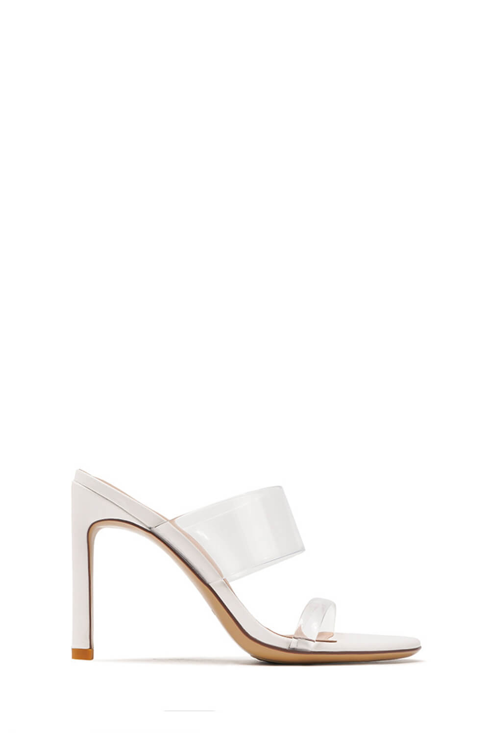 Clear Perspex Double Strap Open Toe Stiletto Heel Sandals