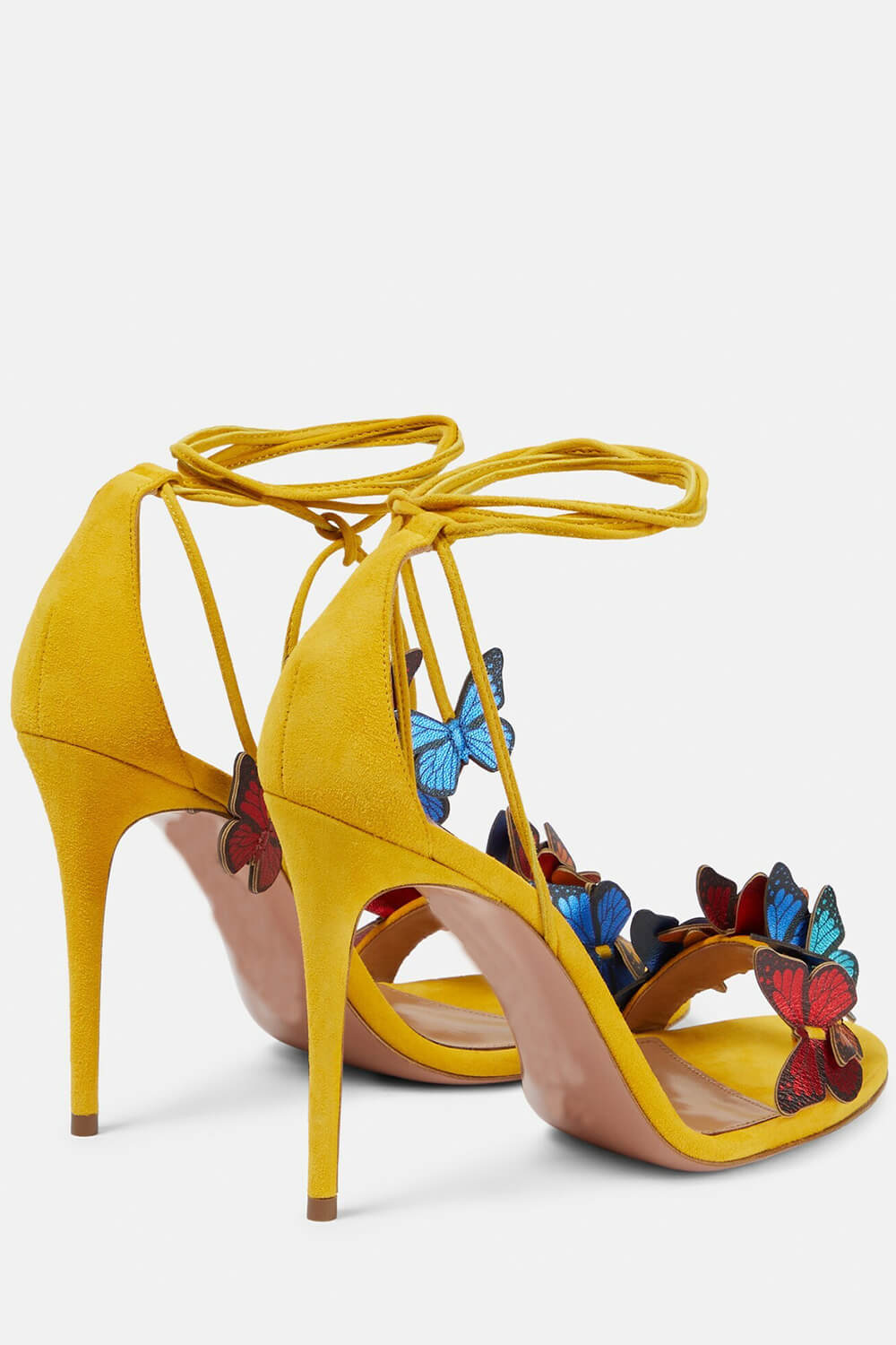 Multicolored Butterfly Around The Ankle Coil Stiletto Sandals