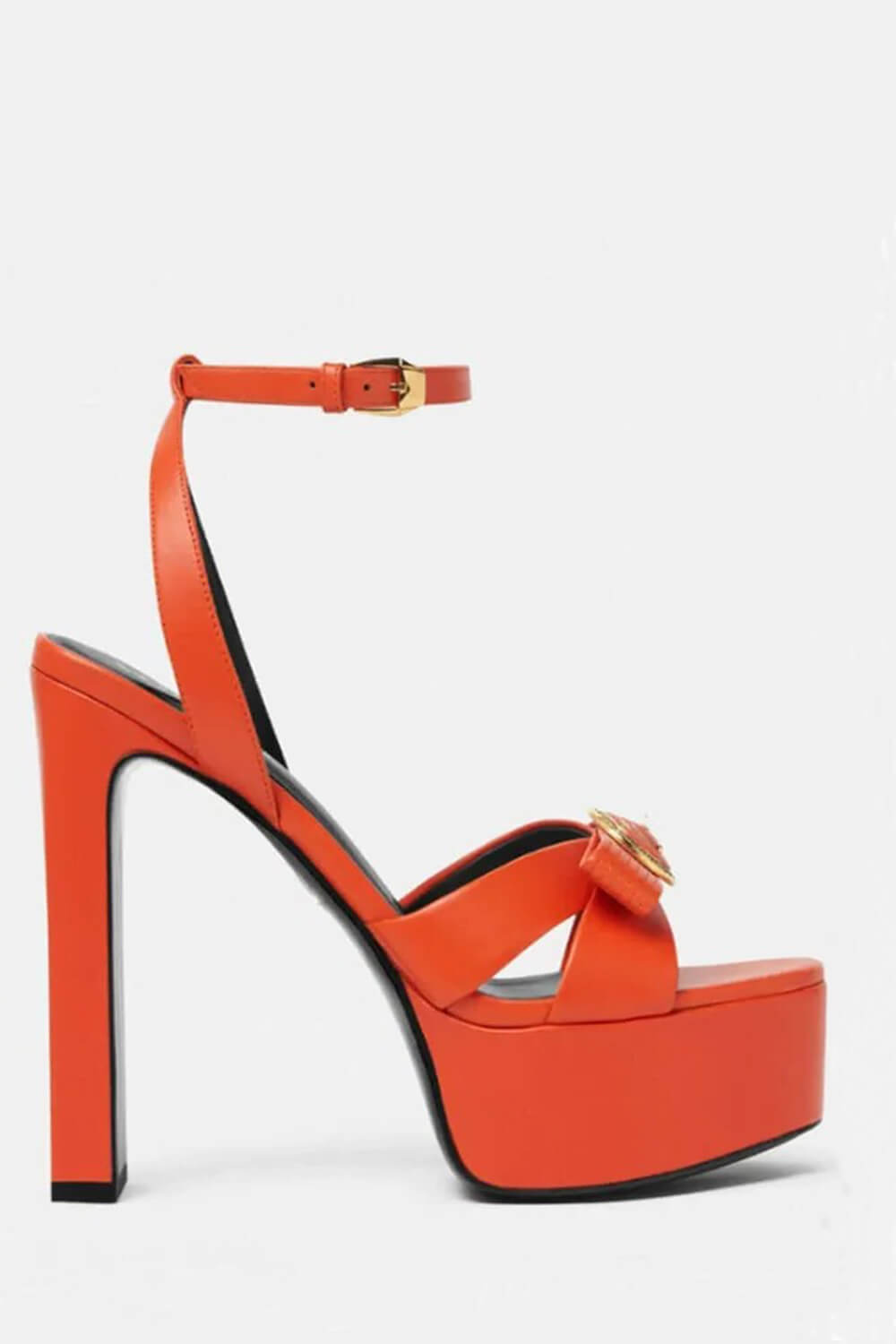 Ribbon Satin Open Square Toe Platform Block Heels