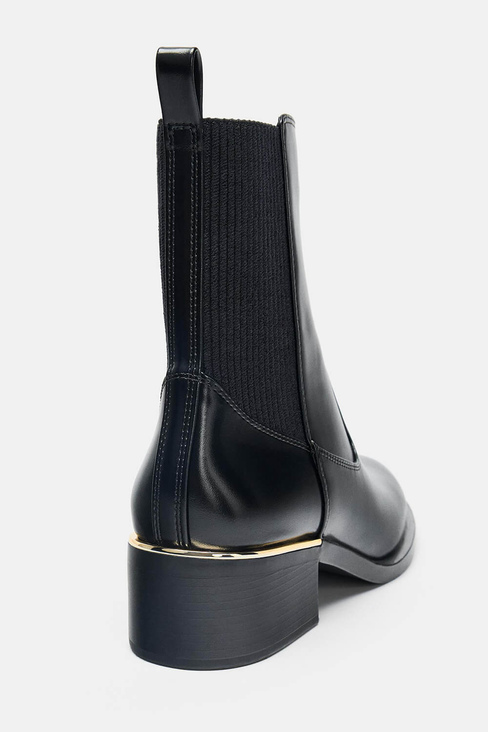 Faux Leather Rould Toe Western Ankle Boots