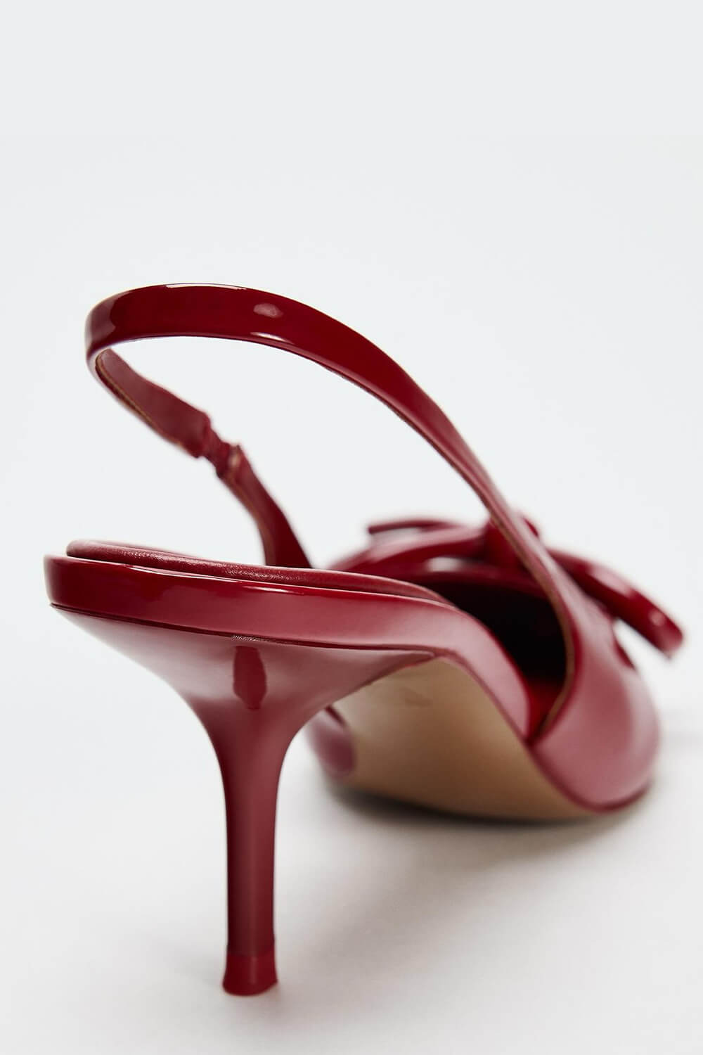 Bow Patent-Leather Slingback Stiletto Heels