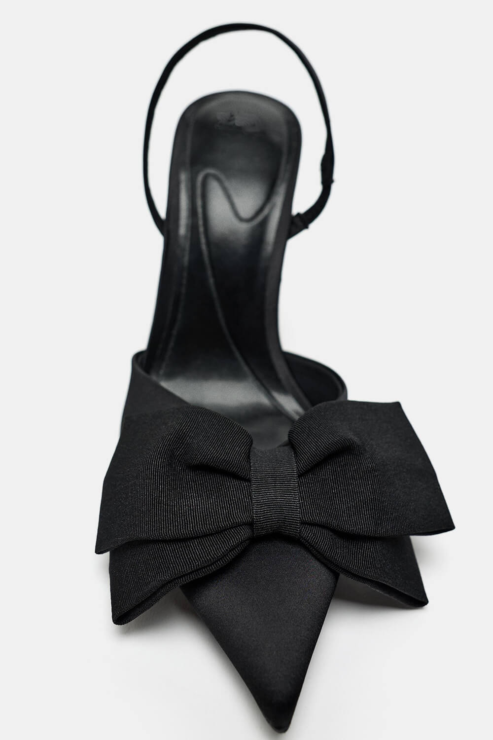 Bow Satin Pointed Toe Slingback Stiletto Heels