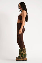 Camo Canvas Fold Over Round Toe Chunky Platform Boots