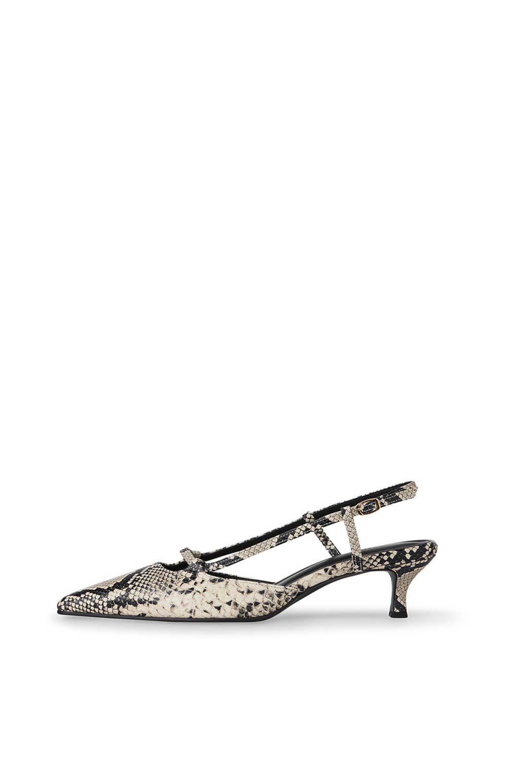 Faux Python-Print Leather Pointed Toe Slingback Stiletto Heel Pumps