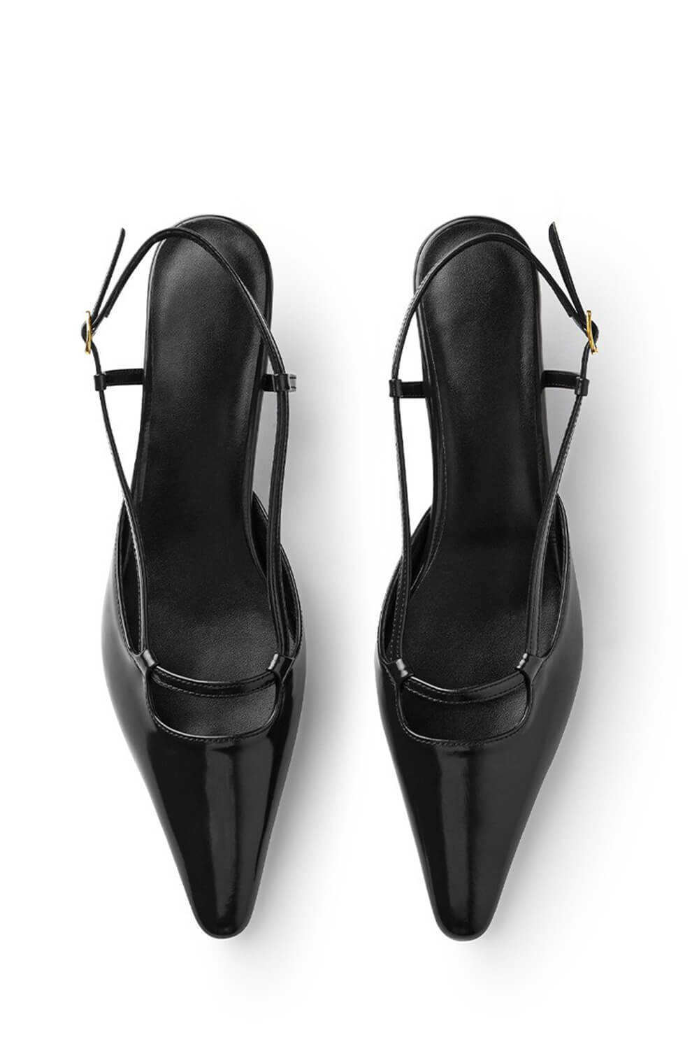 Faux Leather Pointed Toe Slingback Stiletto Heel Pumps