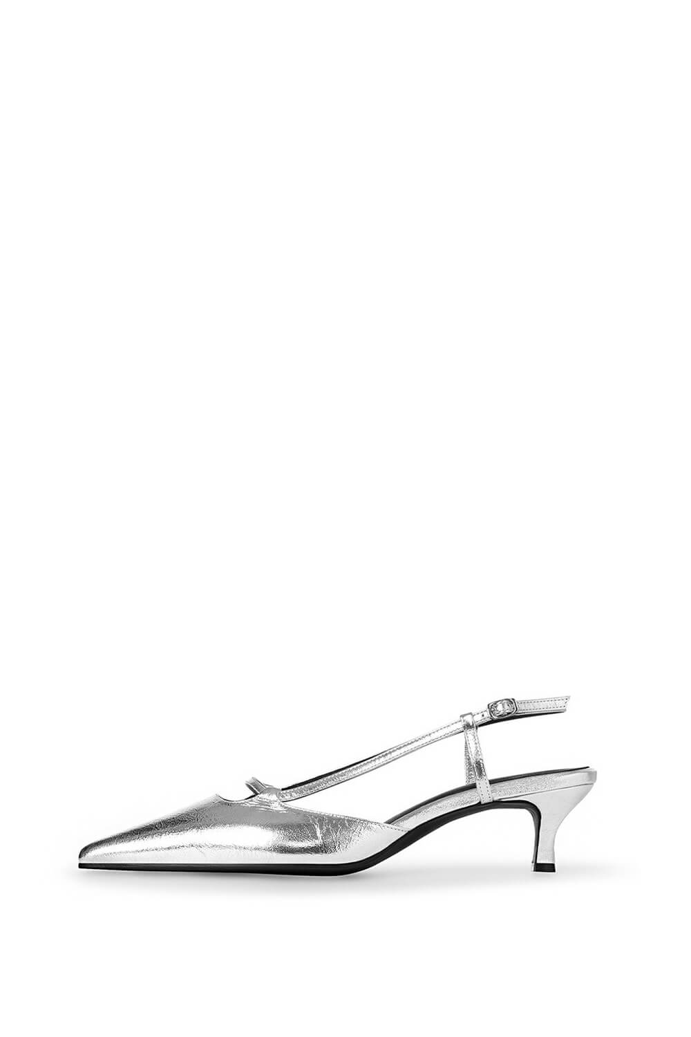 Faux Leather Pointed Toe Slingback Stiletto Heel Pumps